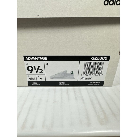 NEW Adidas Advantage White Green Mens Athletic Low Top Shoes Size 9.5 GZ5300 - Picture 8 of 8